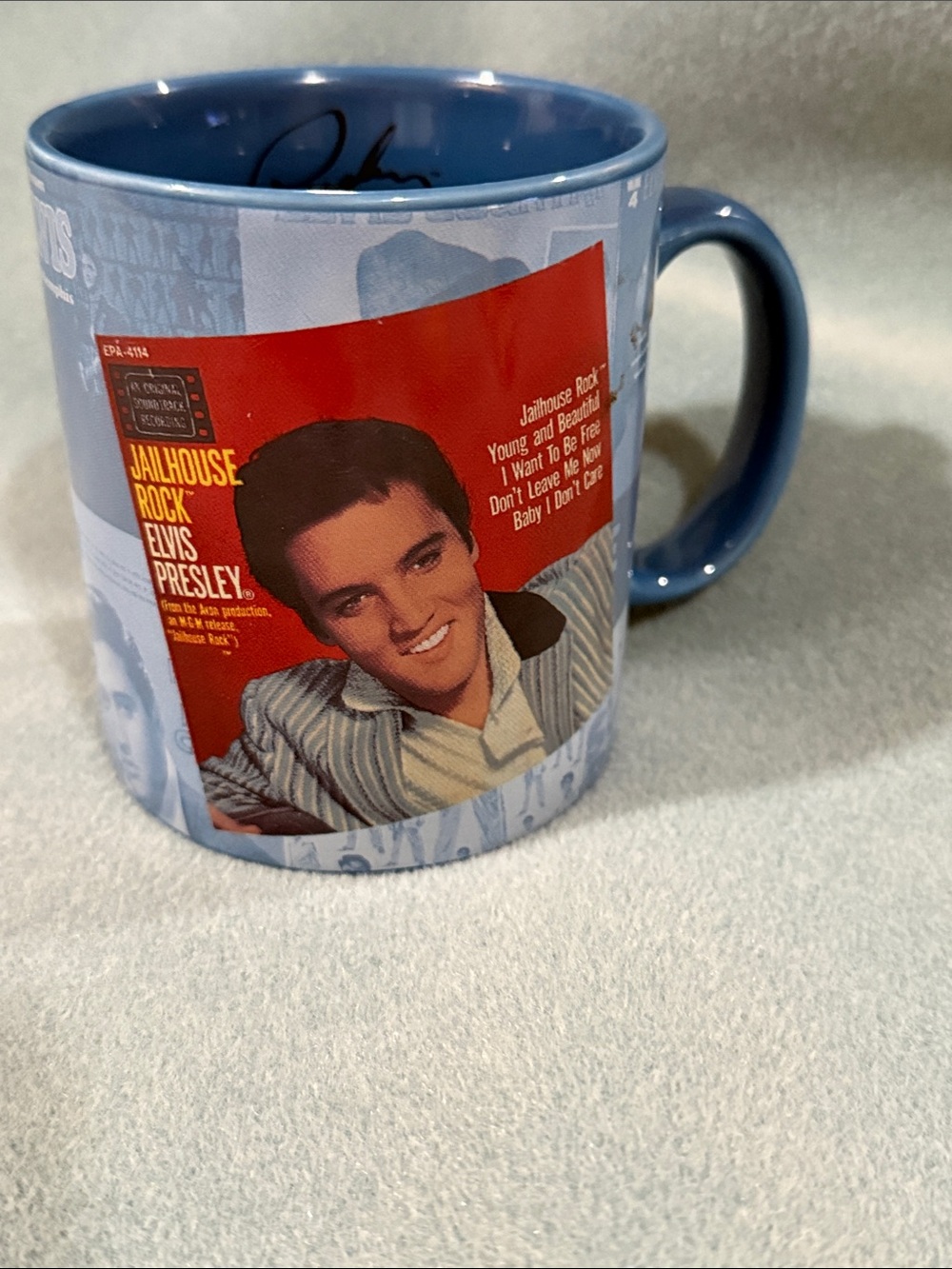 Elvis Presley Jailhouse Rock Ceramic Mug - Blue & Red